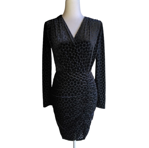 Bailey 44 Agnes Faux Wrap style Mini Dress Black Size Small - Picture 4 of 9